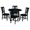 International Concepts 42 in. Solid Wood Round Dual Drop Leaf Dining Table with 4 Chairs in Black K46-42DL-C10-4 - alternate 1